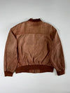 Vintage 90s Tan Brown Leather Bomber Jacket – Ribbed Collar & Cuffs (XL/2XL)