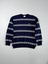 Lacoste Sport Navy Striped Wool Crewneck Sweater  (XL)