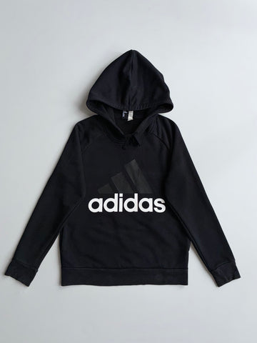 Adidas Black Big Logo Hoodie | Size (S)