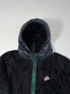 Vintage Nike Black Sherpa Quilted Hooded Jacket (L)