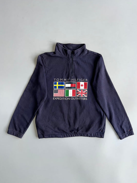 Tommy Hilfiger Expedition Outfitters Flag Quarter-Zip Sweatshirt (XS)