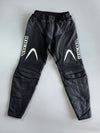 Richa Black Leather Motorcycle Pants with CE Protection & White Swoosh Detail Size 4C (W-31/L-39)