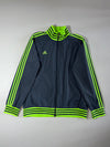 Adidas | Navy 3-Stripe Neon Green Track Jacket (XL)