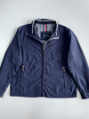 Tommy Hilfiger Sailing Windbreaker Jacket Navy Blue with Hilfiger Back Spell Out Hidden Collar Cap (XL)