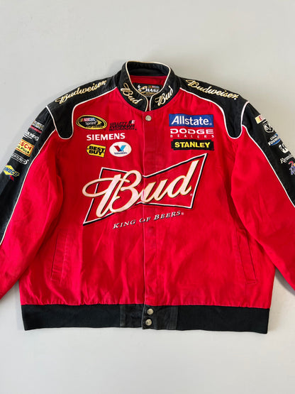ZVintage Y2K NASCAR Budwiser racing jacket (RARE FIND) (XL/2XL)