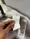 Le Coq Sportif White Sherpa Fleece Full-Zip Hooded Jacket (M)