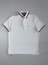 Tommy Hilfiger White Tipped Polo Shirt  (M)