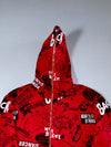 Back Sports Red Graffiti Print Zip-Up (M)