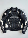 Probiker PRX Racing Leather Motorcycle Jacket Black White padded (S)