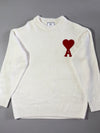 AMI Paris Off-White Crewneck Sweater – Big Red Ami de Coeur Logo (L)
