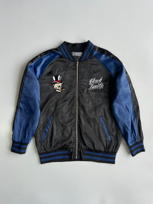 Blacksmith Satin Skull Bomber Jacket (Xl)