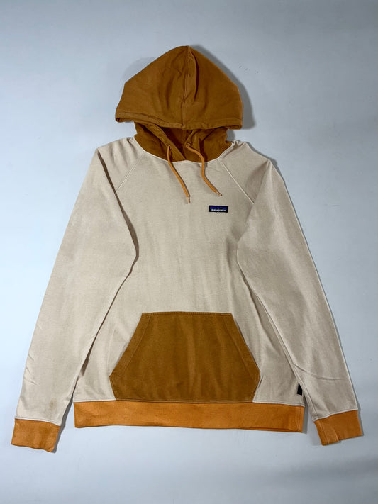 Patagonia Organic Cotton Colorblock Hoodie – Cream & Tan (XL)