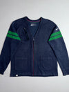 Nike Golf Dri-FIT Navy Zip Cardigan with Green Sleeve Stripes Women’s (L/XL)