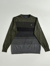 U.S. Polo Assn. Colour-Block Striped Knit Sweater – Olive/Grey(S)