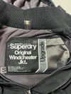Superdry | Black Grey Fleece Lined Windcheater Jacket | (M)