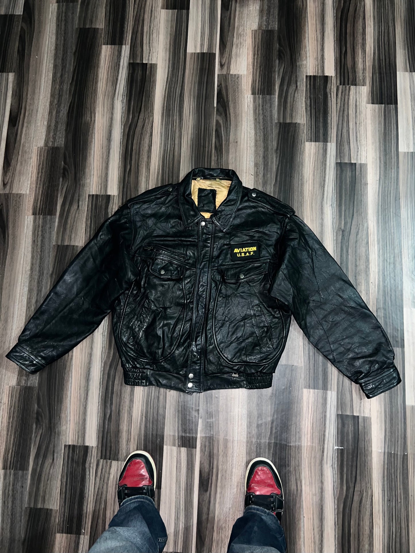 Z*USA AIRFORCE AVIATION* Original Leather Jacket (M/L)