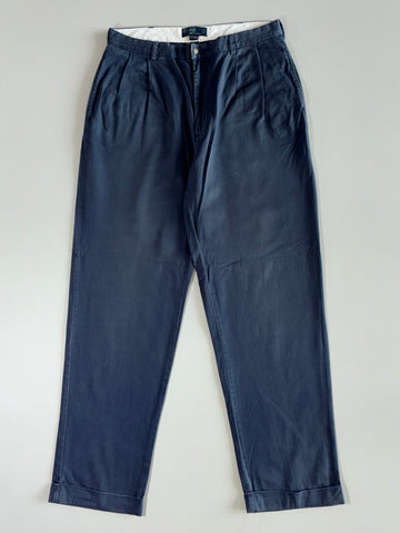 Polo Ralph Lauren Navy Pleated Hammond Pant (W:36|L:47)