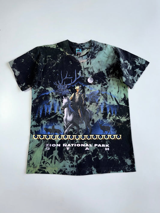 Vintage Zion National Park Utah All-Over Print Acid Wash T-shirt (M)