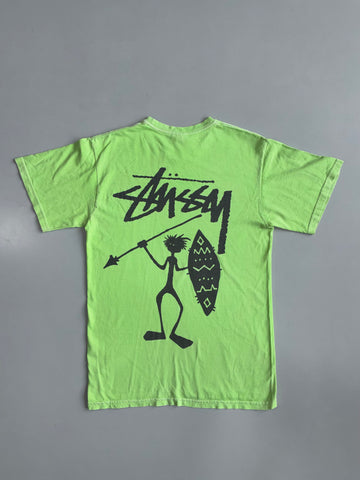 Stussy | Neon Green Spear Logo Tee | (S)