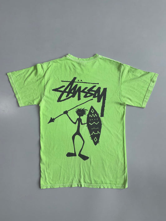 Stussy | Neon Green Spear Logo Tee | (S)