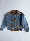 Reversible Jacket Leather to Denim 2-in-1 Brown & Blue | Rare Vintage (XL)