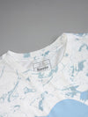 Roots Marble Print Graphic T-Shirt – White/Blue (S)