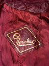 Bensalins Burgundy Leather Zip Jacket with Buckle Strap Collar Women’s (XS)