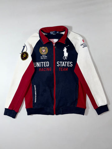 Polo Ralph Lauren “United States Racing Team” 2011 RL Racing Track Jacket – Navy/Red/White Colorblock, (M)