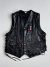 Harley Davidson Vintage Black Leather Lace-Up Vest (S)