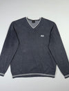 BOSS Hugo Boss Tipped V-Neck Sweater  Charcoal Grey (L)
