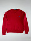 Polo by Ralph Lauren Red V-Neck Knit Sweater – (XL)
