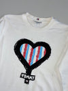 Tommy Hilfiger White Crewneck Sweatshirt – Scribble Heart Graphic (S)