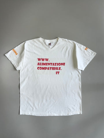 Italian “Alimentazione Compatibile” Deadstock V-Neck T-shirt (Xl)
