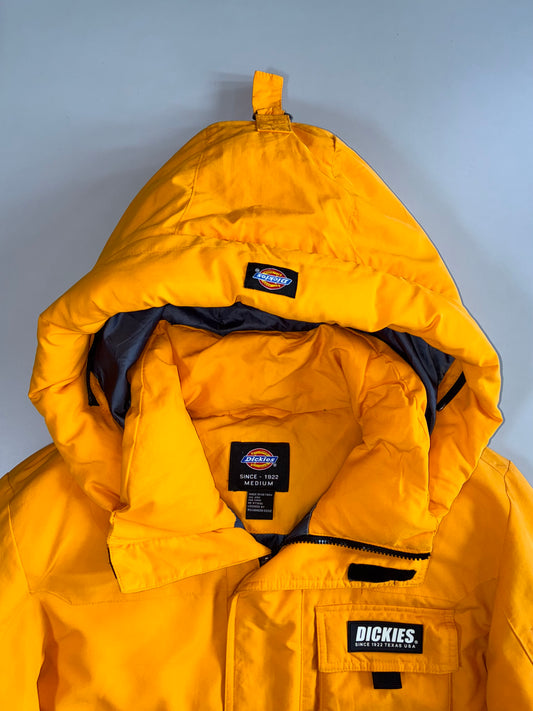 Dickies Since 1922 Yellow Hooded Puffer Heavy Utility Jacket (L)