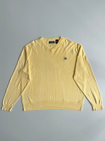 Chaps V-Neck Knit Sweater – Pastel Yellow (XL)