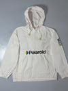Polaroid | White Hooded Anorak Half-Zip Windbreaker | (XL)