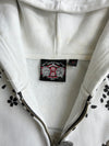 Grace & Fury Japanese Samurai Sakura Print Zip Hoodie – White – (S)