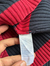 Vintage Tommy Hilfiger Jeans Navy & Red Striped Ribbed Quarter-Zip Sweater – (S)