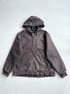 Vintage Stronghold Brown Canvas Hooded Quilted Work Jacket (2XL)