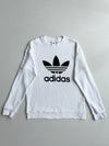Adidas Originals White Big Trefoil Crewneck Sweatshirt | Size (L)