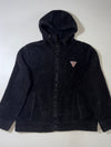 Guess Black Sherpa Hooded Zip Jacket  (XL)