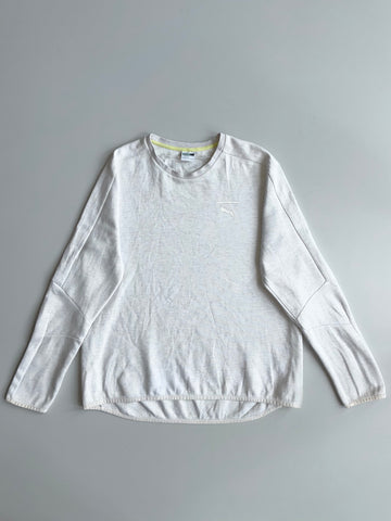 Puma Minimal Logo Light Grey Performance Crewneck Sweatshirt (L)