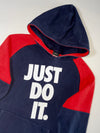 Nike “Just Do It” Navy & Red Colorblock Hoodie (S)