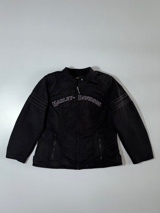 Harley-Davidson Genuine MotorClothes Black Embroidered Textile Riding Women’s Jacket (S/M)