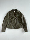 Vintage Tu Olive Green Leather Biker Jacket Women’s(S)
