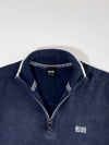 Hugo Boss | Quarter Zip Knit Sweater Navy | (L)