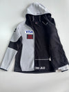 Spyder x U.S. Ski Team Official Fleece Hoodie – White/Black | Sponsor Patches  (M)