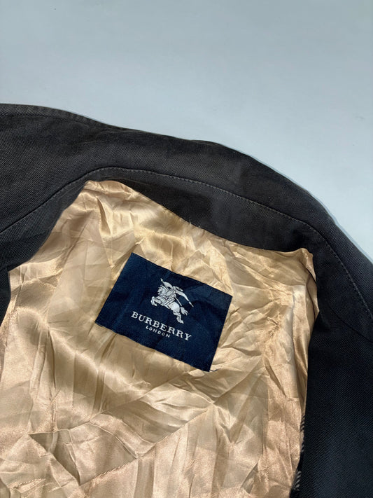Burberry London Trench/Car Coat – Black with Nova Check Lining (XL)