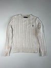 Polo Ralph Lauren | Cream Cable Knit Crew Neck Sweater | (M)