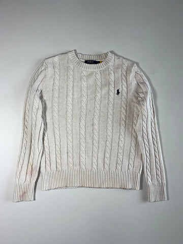 Polo Ralph Lauren | Cream Cable Knit Crew Neck Sweater | (M)